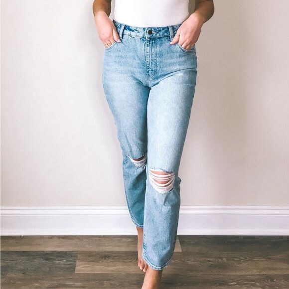 Rolla's Miller Slim Mid-High Rise Jeans Size 27 Distressed Denim - Picture 1 of 9